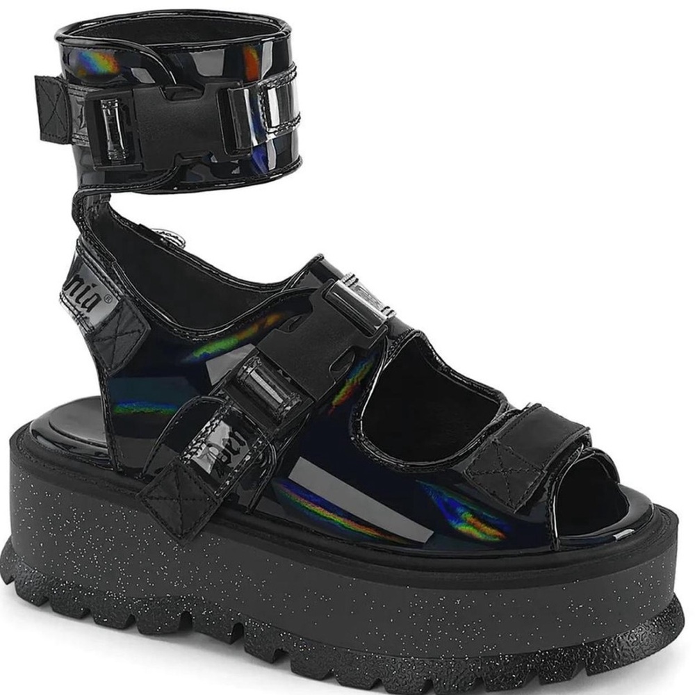 Deomonia SLACKER-15B PLATFORM SANDALS  - Goth Rave Fairy Platforms 🖤